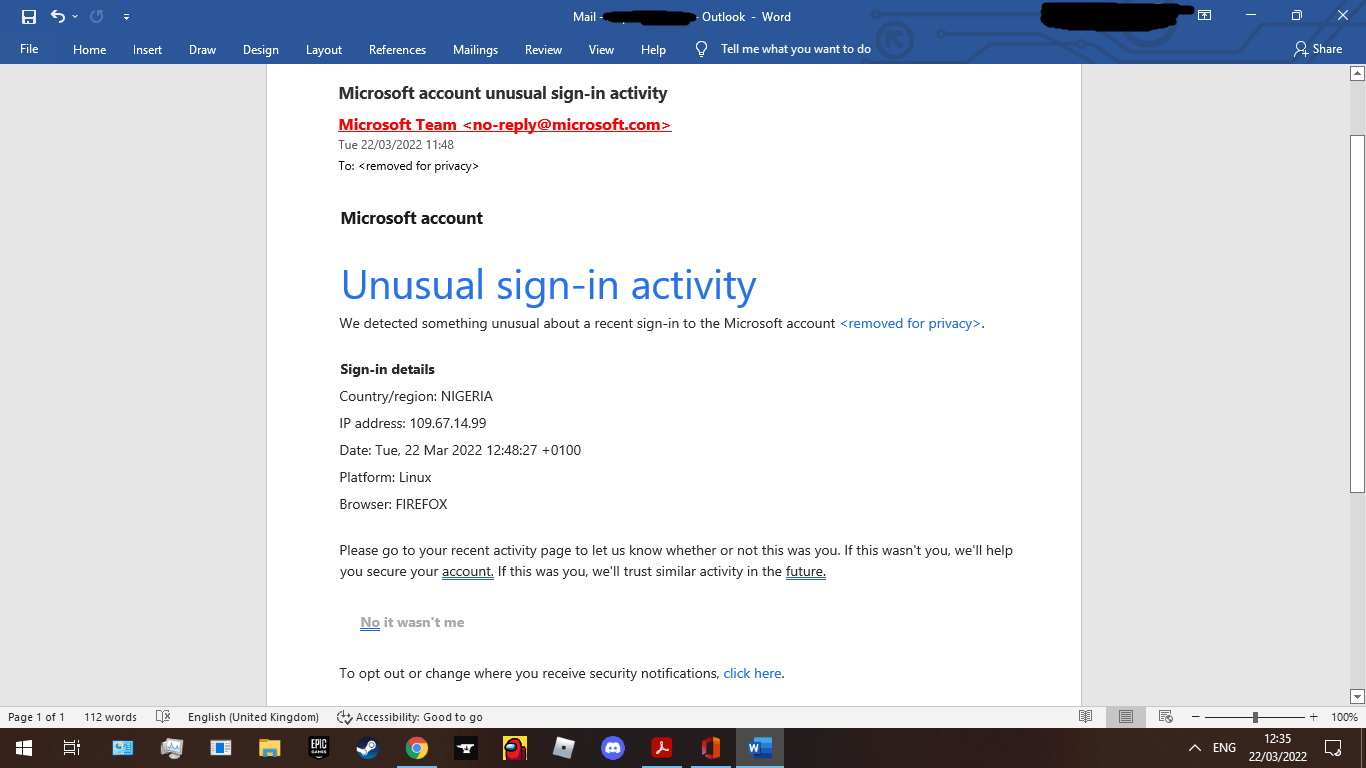 Unsure if this is a legit MSO Email or Scam - Microsoft Q&A