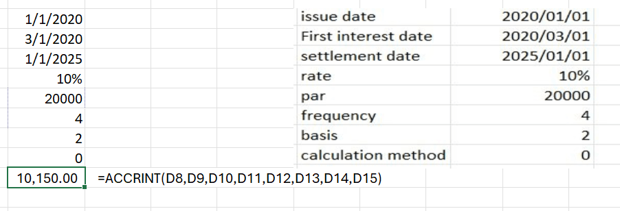 ACCRINT Formula not working - Microsoft Q&A