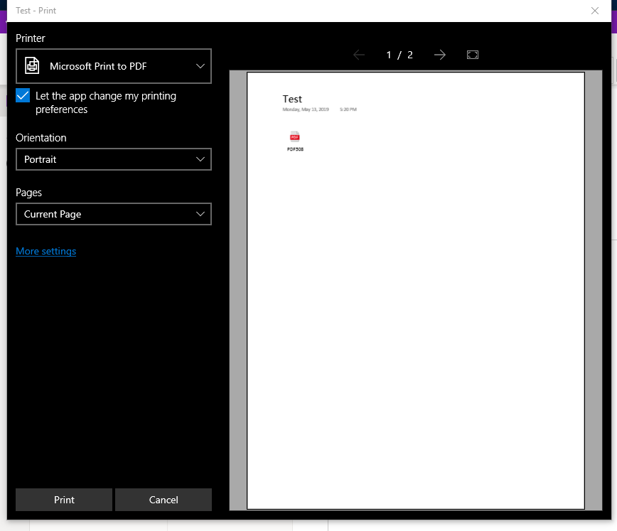 Problem in printing notes with OneNote - Microsoft Q&A