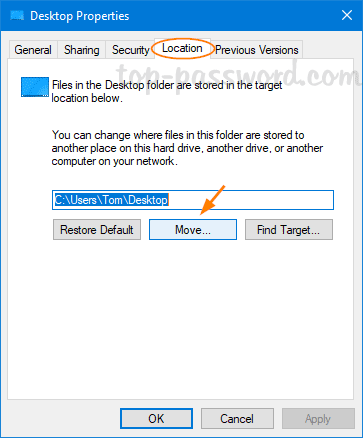 I moved one file from the DESKTOP folder in C to E drive but that file ...