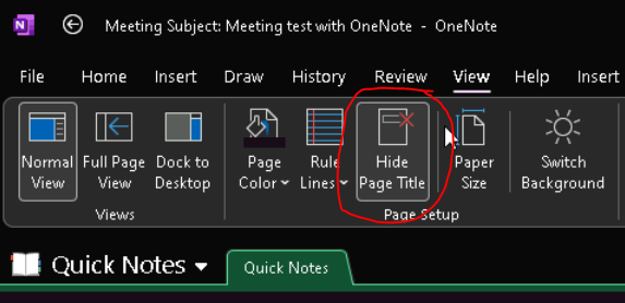 One Note Quick Note Does Not Show Title - Microsoft Q&A
