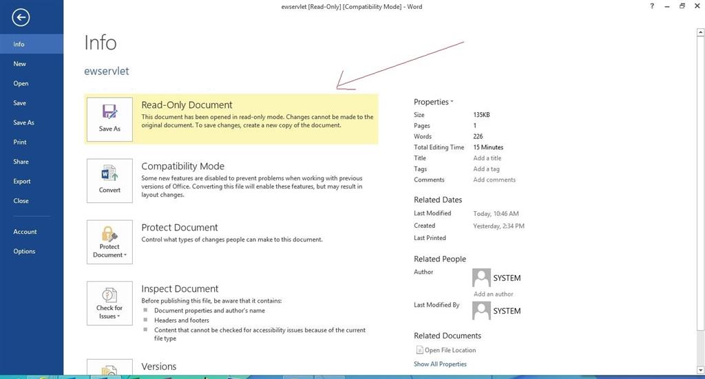 Read-Only / Protected View _ Word 2013 - Microsoft Q&A