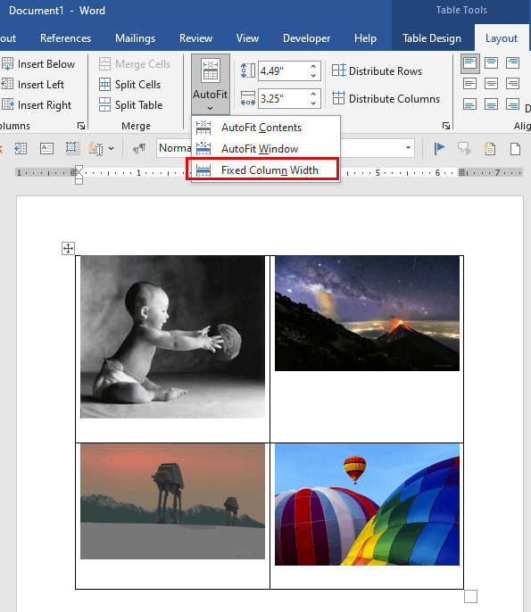 Fixed Column width issue in Word 2019 - Microsoft Q&A