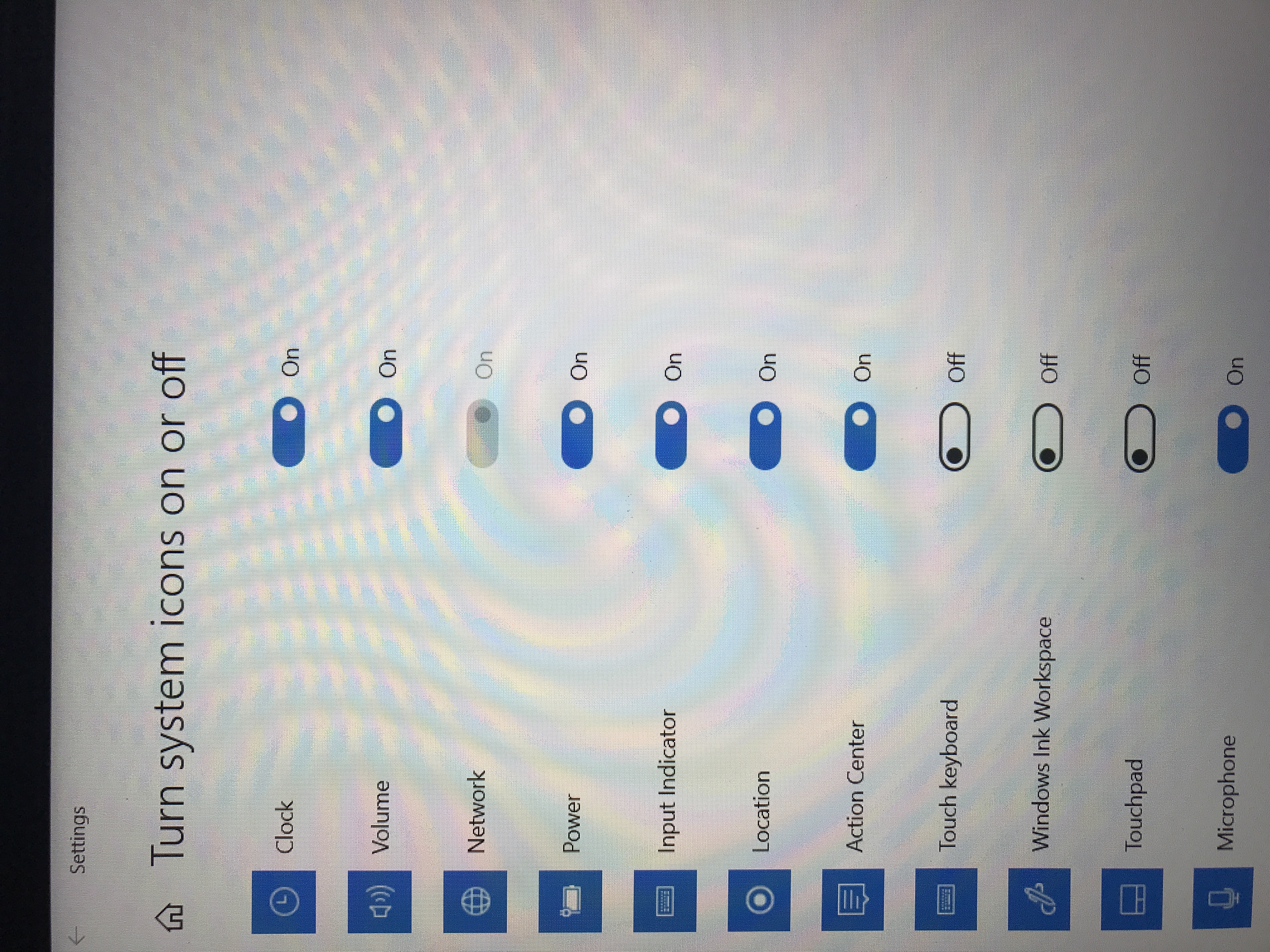 ไม่สามารถ Turn system icon on or off ตรงNetwork ได้ค่ะ - คำถามคำตอบของ ...