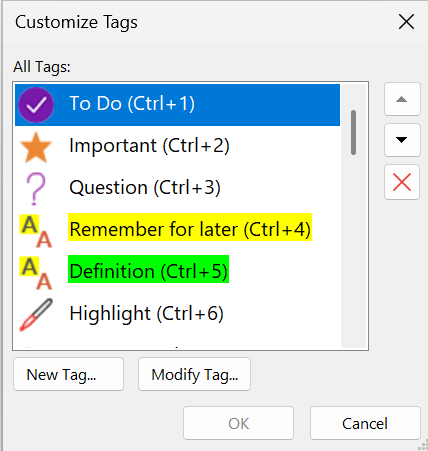 I bought a new computer and OneNote purple circle tag is not on it ...