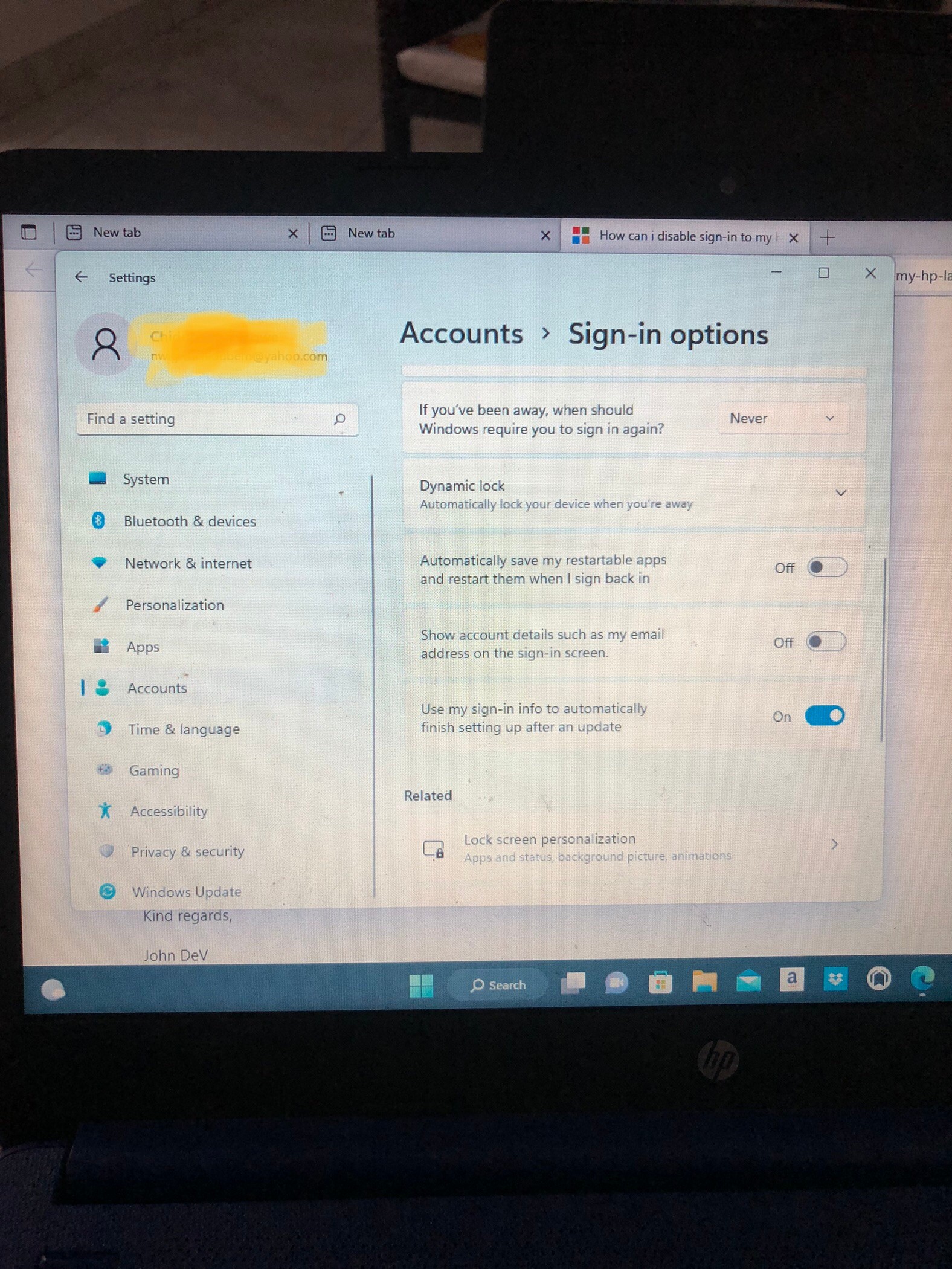How can i disable sign-in to my HP Laptop Windows 11 S Mode? I always ...