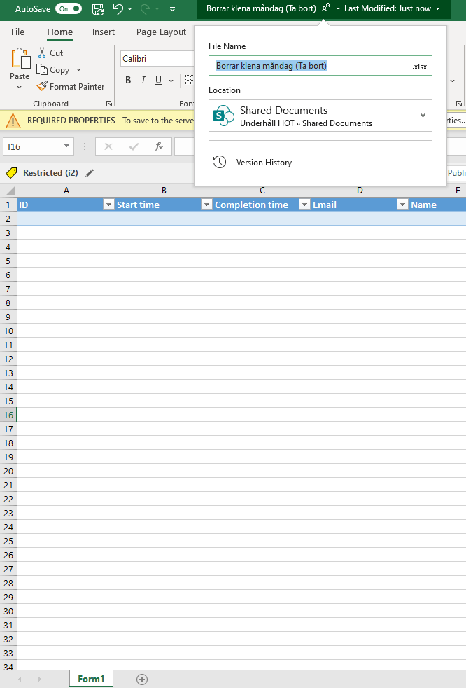 Connecting forms results to excel - Microsoft Q&A