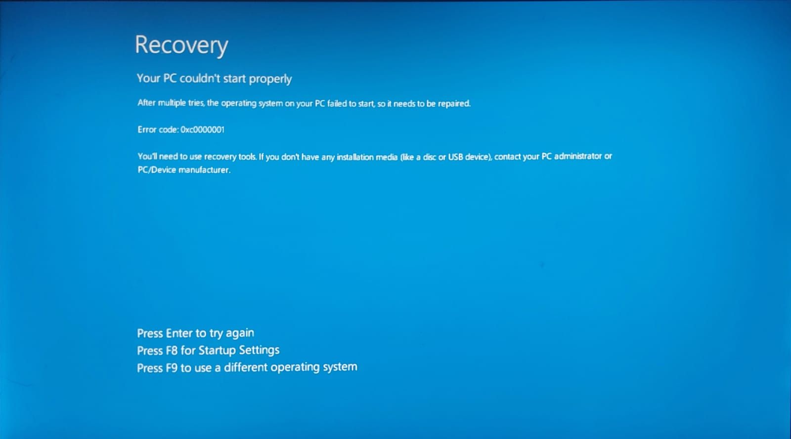 When i restart my pc it's showing blue screen and showing this code ...