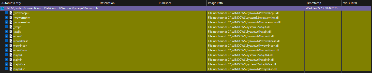 How can I fix incorrect image paths for 13 .dlls shown in the Autoruns ...