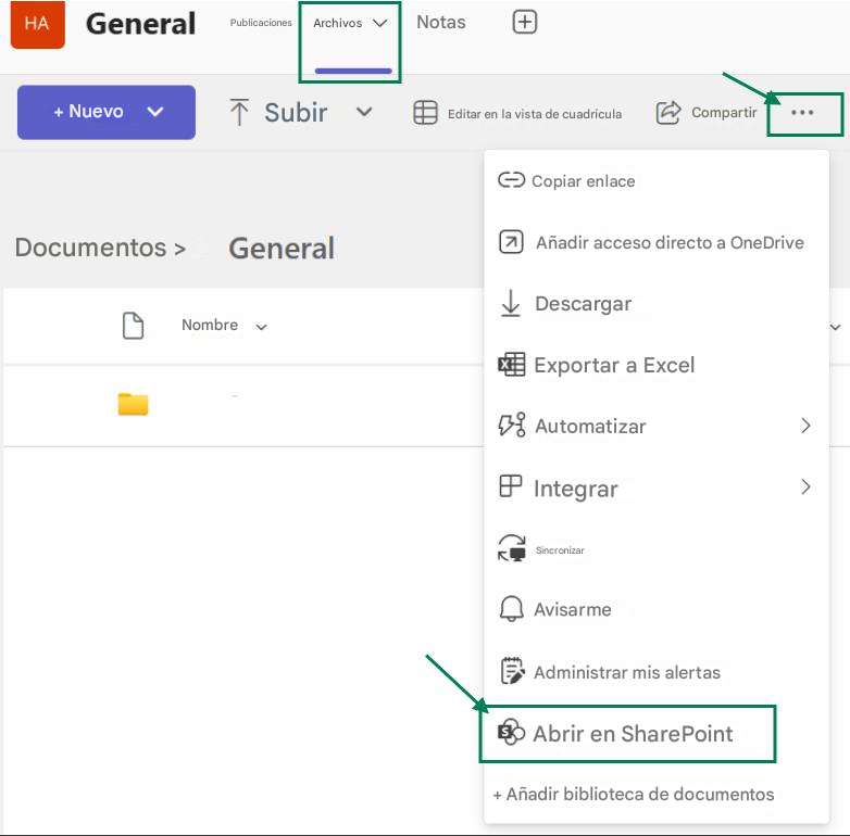 HAGeneralPublicacionesArchivosNotas++ Nuevo↑SubirEditar en la vista de cuadrículaCompartir...Documentos >GeneralCopiar enlaceAñadir acceso directo a OneDriveNombreDescargarExportar a ExcelAutomatizar>Integrar>SincronizarAvisarmeAdministrar mis alertasSAbrir en SharePoint+ Añadir biblioteca de documentos
