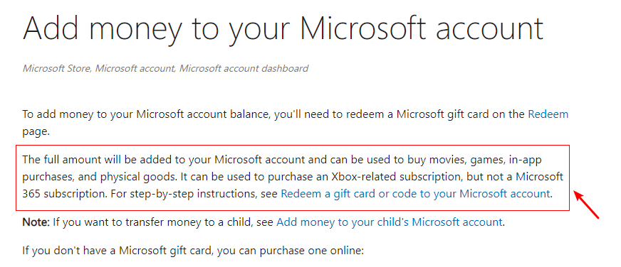 Microsoft Account Balance of AU$15.00 but no way to pay for Microsoft ...