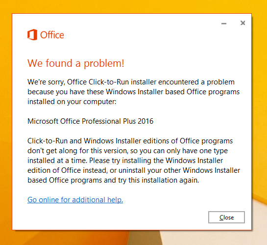 Office 2016 Pro and Project 2016 Pro - not getting alone aka installer ...