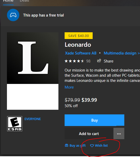 microsoft store wishlist