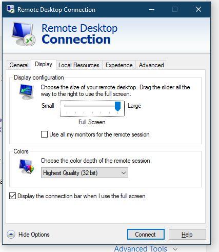 Windows 10 : Remote Desktop is very small and hard to see - Microsoft Q&A