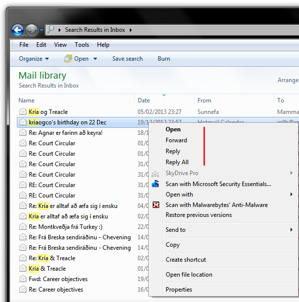 Reading old emails on Windows 7 - Microsoft Q&A