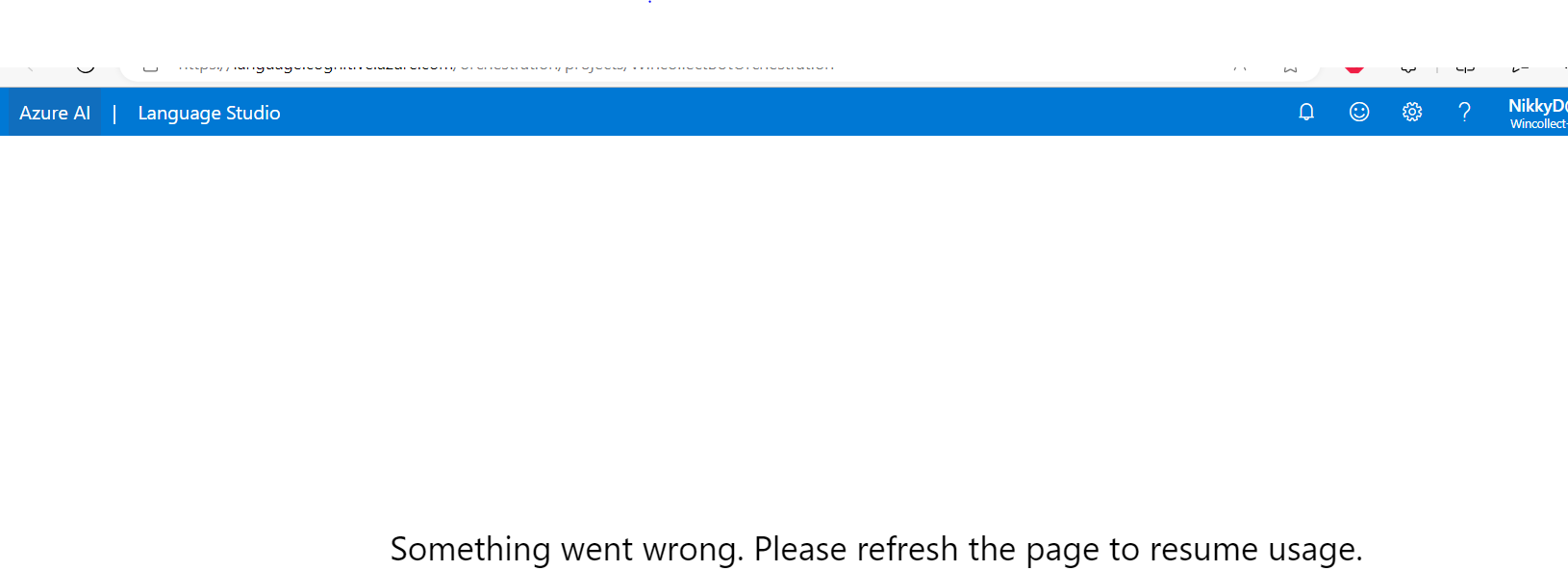 I cannot open my orchestration project in Language studio. - Microsoft Q&A