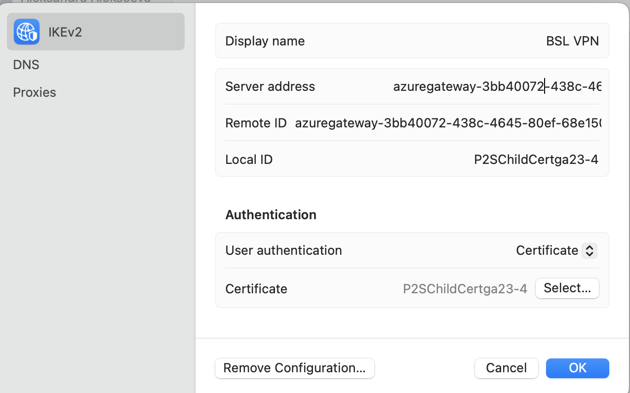 Trouble setting up Azure P2S VPN connection from Mac - Microsoft Q&A