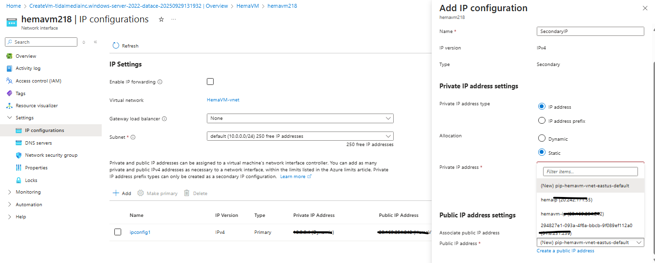 change public ip - Microsoft Q&A