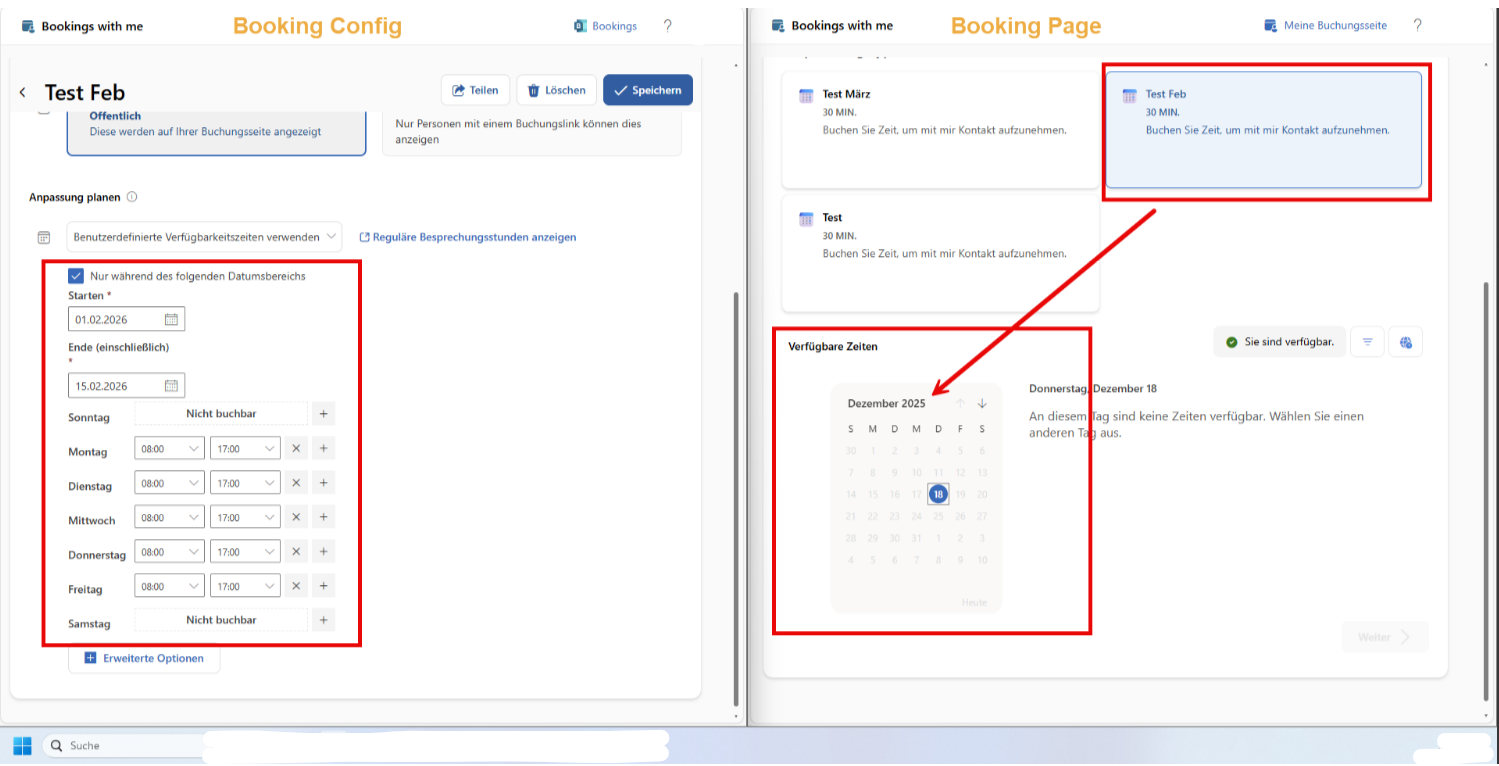 Microsoft Bookings calendar does not load the configured month when ...