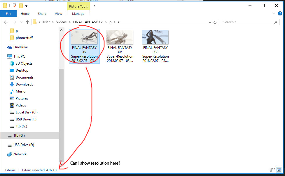 Show photo resolution information on bottom bar in Windows Explorer ...