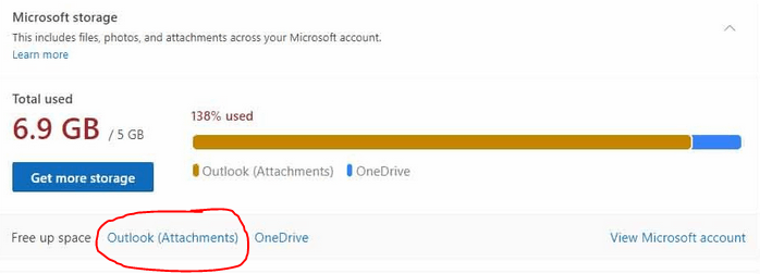 Why has my email storage suddenly leaped to 138% full? - Microsoft Q&A