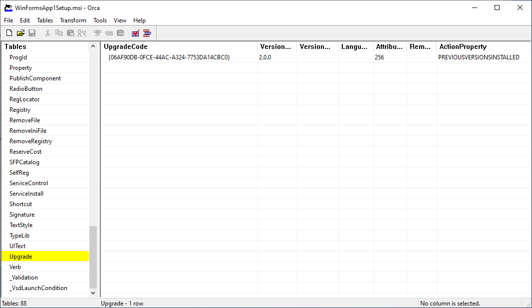 DowngradeTable