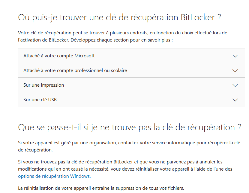 clé bitlocker - Microsoft Q&A