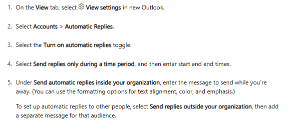 Away message - Microsoft Q&A