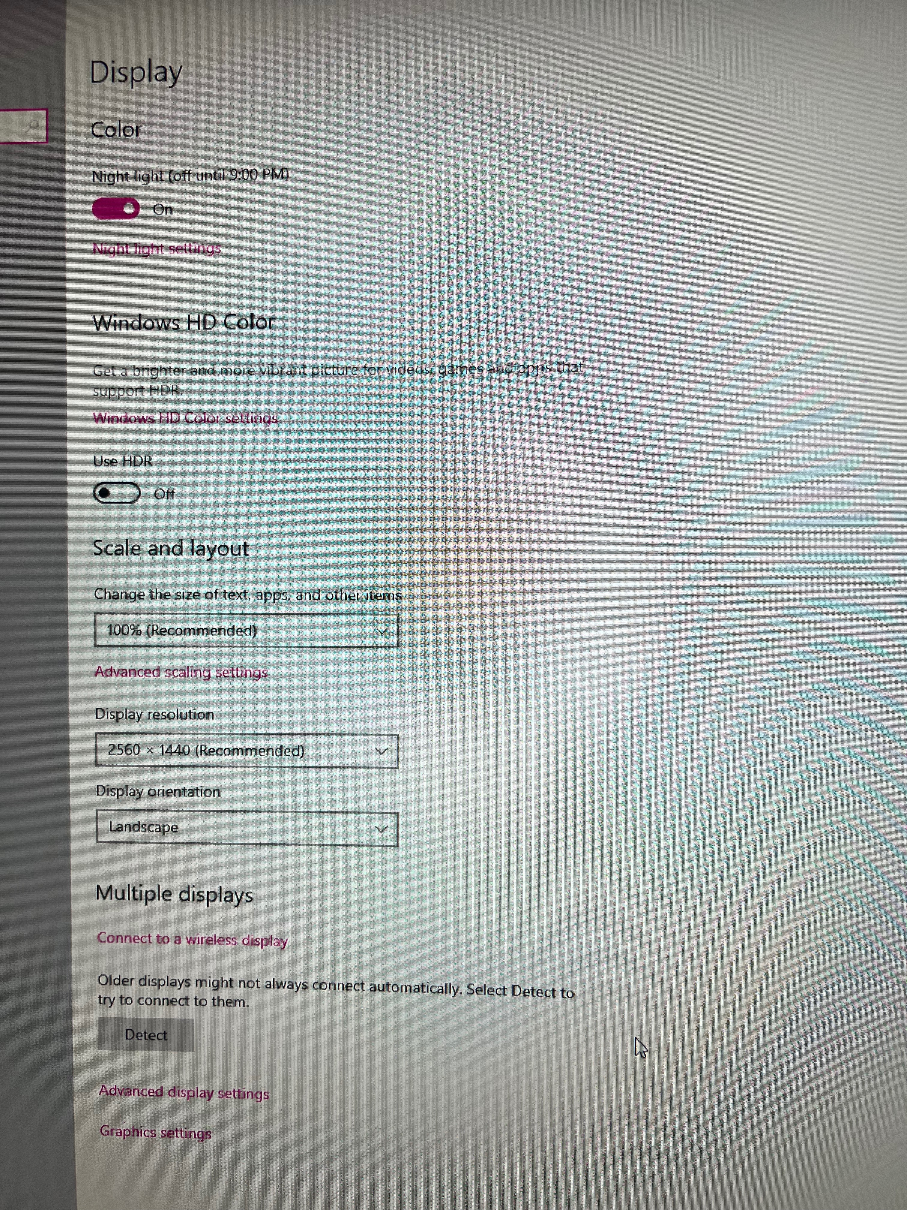 Display settings are missing - Microsoft Q&A