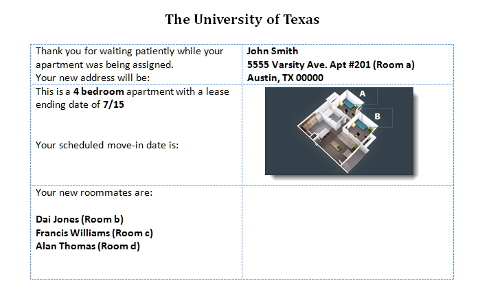 Using Mail Merge for Roommate assignment sheet - Microsoft Q&A