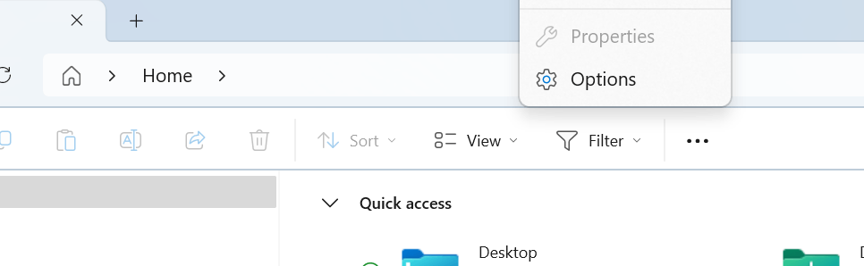 Windows Explorer ellipsis menu is cut off at the top of my screen ...