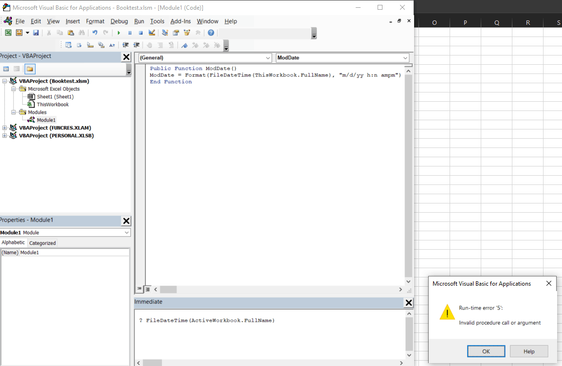 VBA code not working to display last modified date in Excel - Microsoft Q&A