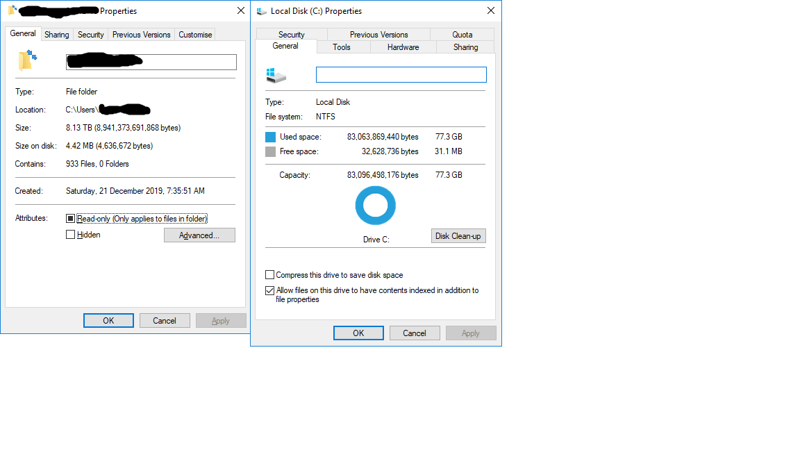 File size larger than physical drive storage - Microsoft Q&A