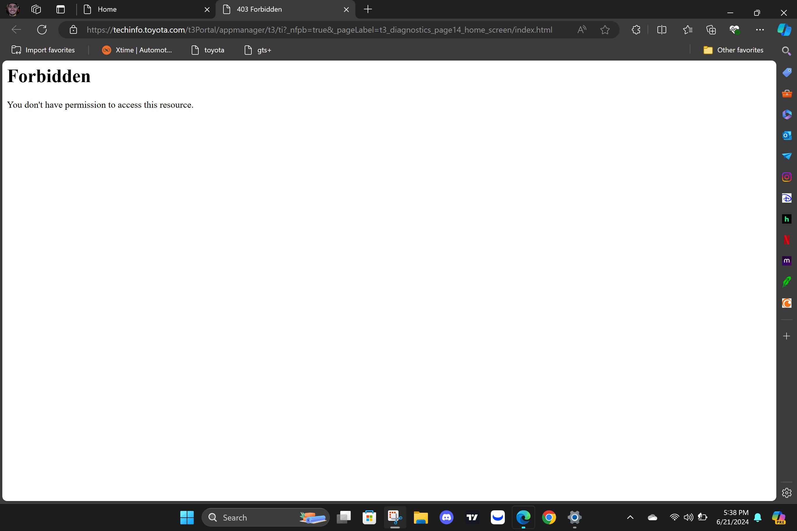 Forbidden error message on some internet pages - Microsoft Q&A