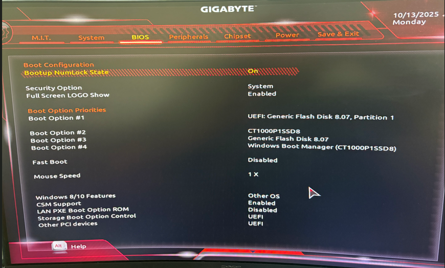Computer Freezes on Logo Screen on start up after disabling CSM ...