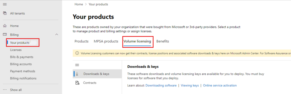 KMS license in my volume contract - Microsoft Q&A