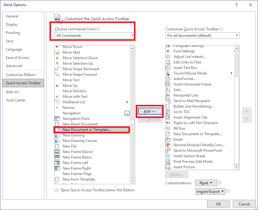 I can't create a new Word template - Microsoft Q&A