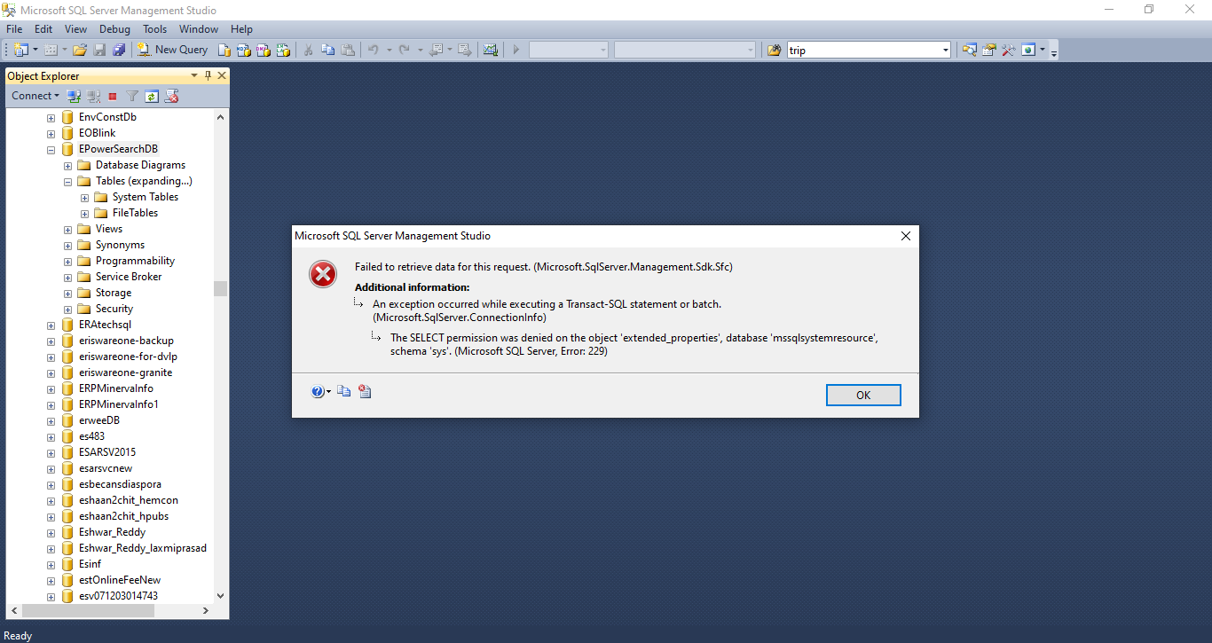 ms sql server error