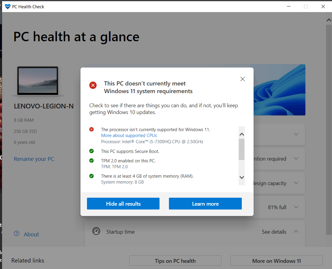 My PC doesn't seem to meet Windows 11 requirements - Microsoft Q&A