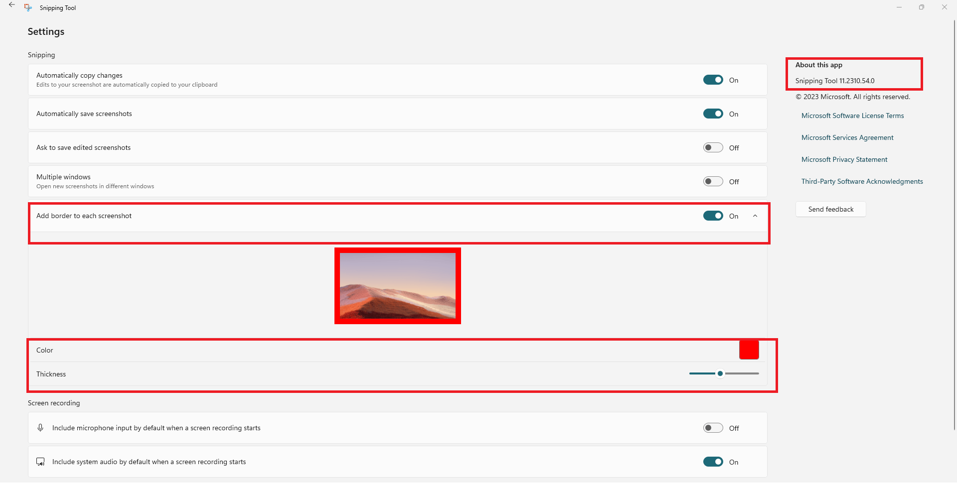Automatic borders with snipping tool 10.0.19045 - Microsoft Q&A