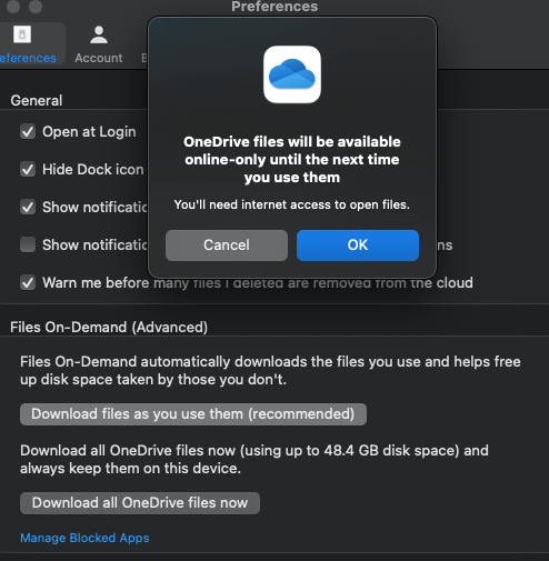 Issue with OneDrive not keeping files downloaded on Mac - Microsoft Q&A
