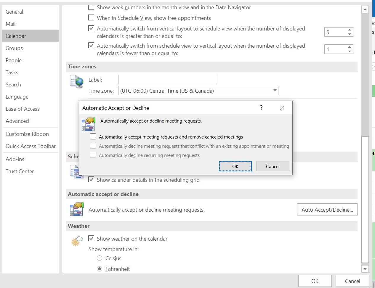 I want outlook to stop automatically accepting calendar invites. It ...