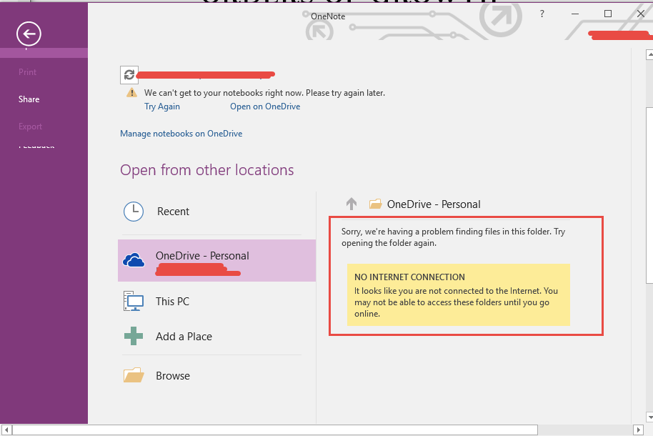 Office 365 OneNote and OneDrive - Cannot save offline copies ...
