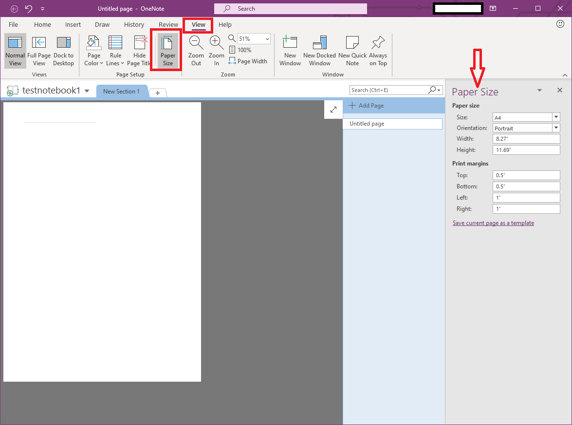OneNote A4 pages in Windows app - Microsoft Q&A