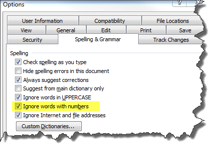 Getting spellcheck to redline words with numbers in them? - Microsoft Q&A