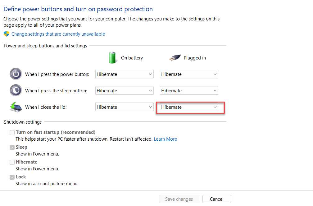 Windows 11 Enterprise showing wrong information in Define power buttons ...