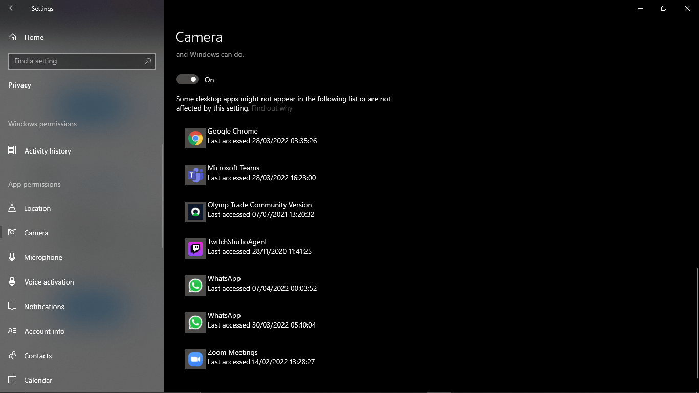 My laptop's camera suddenly turned on itself. - Microsoft Q&A