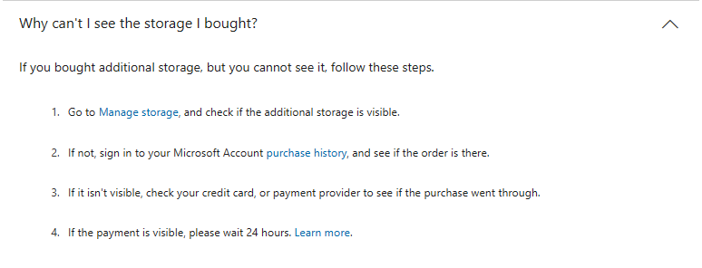 STORAGE NOT UPDATED AFTER PURCHASE visual data 6
