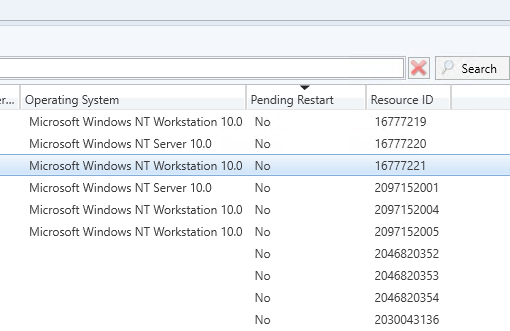 pending restart column