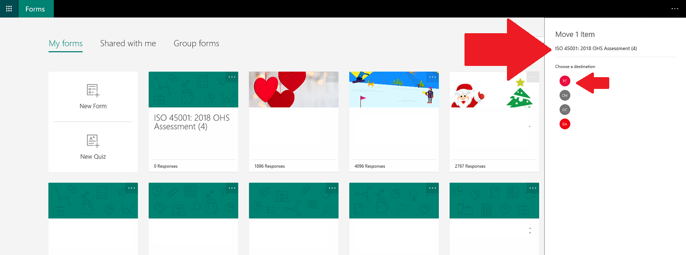 My Forms vs Group Forms - Microsoft Q&A